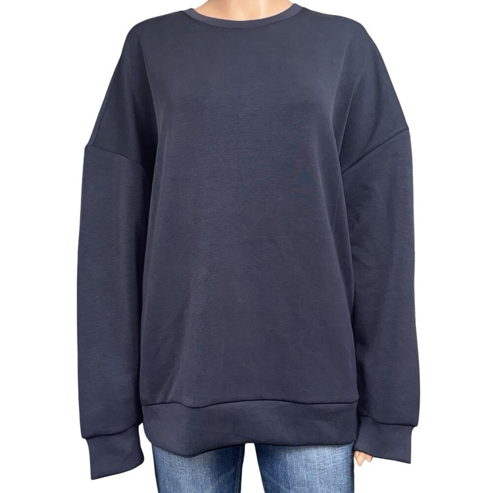 Lazypants Womens X-Large Sweatshirt Charcoal Gray Pull Over Crewneck XL New